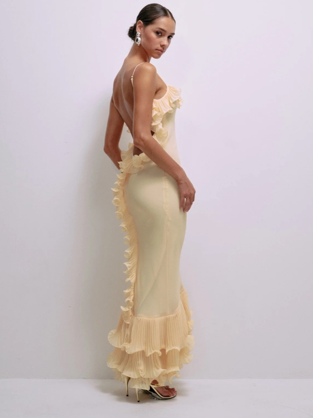 Delfi Collective Delina Dress In Butter Yellow